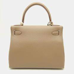 Hermes Kelly HERMES 28 Handbag Togo Etoupe x Gold Hardware 151571