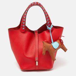 Hermes Rouge Coeur/Blue Du Nord/Rouge H Epsom Leather Picotin Lock 22 Bag