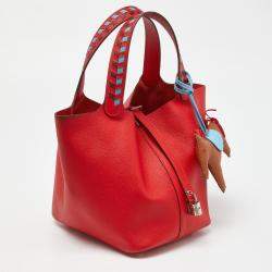 Hermes Rouge Coeur/Blue Du Nord/Rouge H Epsom Leather Picotin Lock 22 Bag