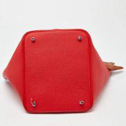 Hermes Rouge Coeur/Blue Du Nord/Rouge H Epsom Leather Picotin Lock 22 Bag