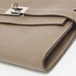 Hermes Taupe Chevre Leather Kelly Classic Wallet