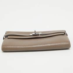 Hermes Taupe Chevre Leather Kelly Classic Wallet