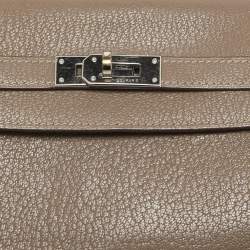 Hermes Taupe Chevre Leather Kelly Classic Wallet
