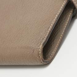 Hermes Taupe Chevre Leather Kelly Classic Wallet