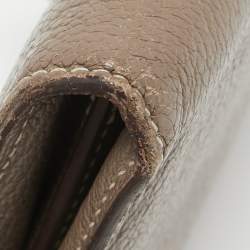 Hermes Taupe Chevre Leather Kelly Classic Wallet