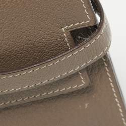 Hermes Taupe Chevre Leather Kelly Classic Wallet