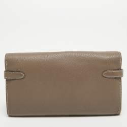Hermes Taupe Chevre Leather Kelly Classic Wallet
