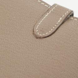 Hermes Taupe Chevre Leather Kelly Classic Wallet