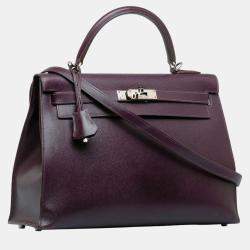 Hermes Purple 2002 Veau Graine Lisse Kelly Sellier 32