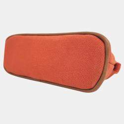 Pre Owned Hermes Orange Cotton Mini Bolide Pouch