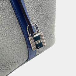 Pre Owned Hermes Two Tone Clemence Leather Picotin Lock 18 Tote Bag