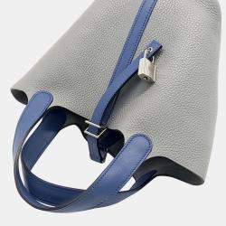 Pre Owned Hermes Two Tone Clemence Leather Picotin Lock 18 Tote Bag