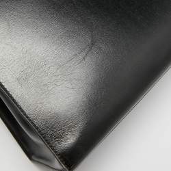 Pre Owned Hermes Noir Box Leather Gold Finish Kelly Sellier 32 Bag