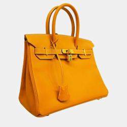 Hermes Ardennes Natural  Birkin 30 C engraved Ladies Handbag