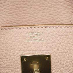 Hermes Mauve Pere  Taurillon Clemence Birkin 30 B Stamp Ladies Handbag