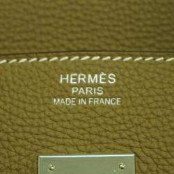 Hermes Etoupe Togo Birkin 35 Y Engraved Ladies Handbag