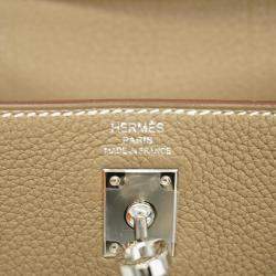 Hermes Etoupe Togo Kelly 25 B Engraved Ladies Handbag