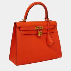 Hermes Red Epsom Leather Kelly 25 Tote Bag