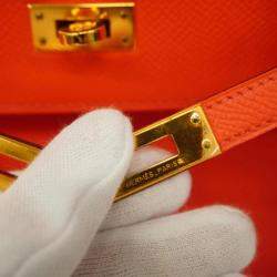 Hermes Red Epsom Leather Kelly 25 Tote Bag