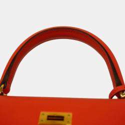 Hermes Red Epsom Leather Kelly 25 Tote Bag