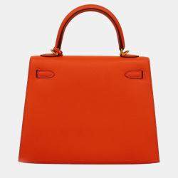 Hermes Red Epsom Leather Kelly 25 Tote Bag