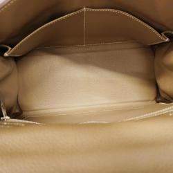 Hermes Etoupe Taurillon Clemence Leather Kelly 28 Tote Bag