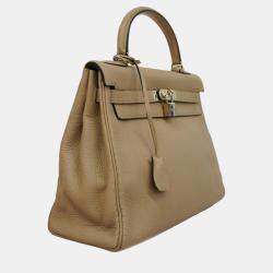 Hermes Beige Togo Kelly 32 G Stamp Ladies Handbag