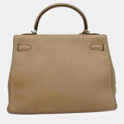 Hermes Beige Togo Kelly 32 G Stamp Ladies Handbag