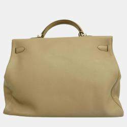 Hermes Novillo Etoupe Taurillon Kelly 50 Z Engraved Ladies Handbag
