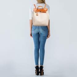 Hermes Natural Canvas and Leather 2-in-1 Herbag Backpack