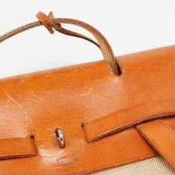 Hermes Natural Canvas and Leather 2-in-1 Herbag Backpack