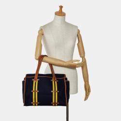 Hermes Navy Blue Cabas Camail Tote Bag