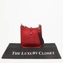 Pre Owned Hermès Rouge Casaque Taurillon Clemence Leather Evelyne Amazone TPM Bag