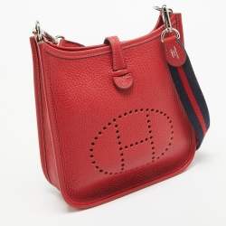 Pre Owned Hermès Rouge Casaque Taurillon Clemence Leather Evelyne Amazone TPM Bag