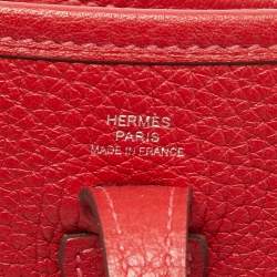 Pre Owned Hermès Rouge Casaque Taurillon Clemence Leather Evelyne Amazone TPM Bag