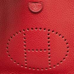 Pre Owned Hermès Rouge Casaque Taurillon Clemence Leather Evelyne Amazone TPM Bag