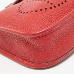 Pre Owned Hermès Rouge Casaque Taurillon Clemence Leather Evelyne Amazone TPM Bag