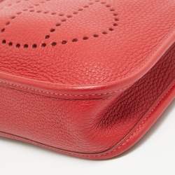 Pre Owned Hermès Rouge Casaque Taurillon Clemence Leather Evelyne Amazone TPM Bag