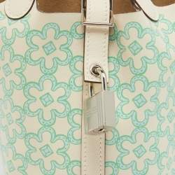 Hermès Nata/Vert/Blanc Swift Leather Lucky Daisy Picotin Lock Micro Bag