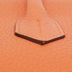 Hermes Feu Taurillon Clemence Palladium Finish Birkin 35 Bag