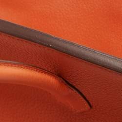 Hermes Feu Taurillon Clemence Palladium Finish Birkin 35 Bag