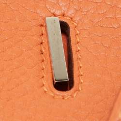Hermes Feu Taurillon Clemence Palladium Finish Birkin 35 Bag