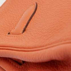 Hermes Feu Taurillon Clemence Palladium Finish Birkin 35 Bag