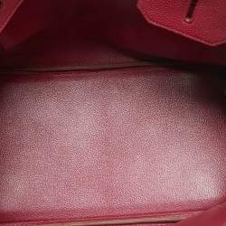 Hermes Ruby Togo Leather Gold Finish Birkin 35 Bag