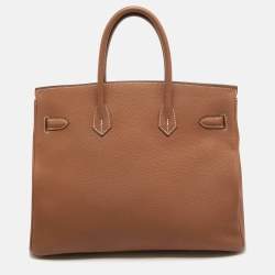 Hermes Gold Togo Leather Gold Finish Birkin 35 Bag