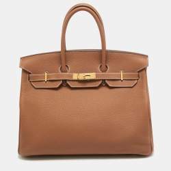 Hermes Gold Togo Leather Gold Finish Birkin 35 Bag