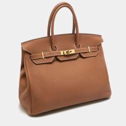 Hermes Gold Togo Leather Gold Finish Birkin 35 Bag