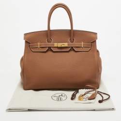Hermes Gold Togo Leather Gold Finish Birkin 35 Bag