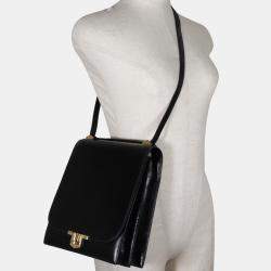 Hermes Black Leather Chaine d'Ancre Bag