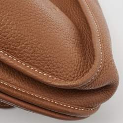 Pre Owned Hermes Gold Taurillon Clemence Leather Evelyne III PM Bag